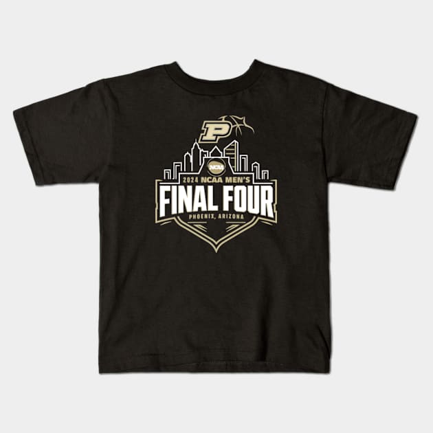 Purdue Boilermakers Final Four 2024 basketball city Kids T-Shirt by YASSIN DESIGNER